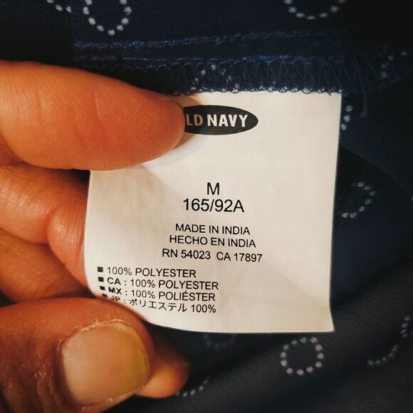 OLD NAVY Blue and White Sheer Blouse Size Medium - Picture 2 of 10